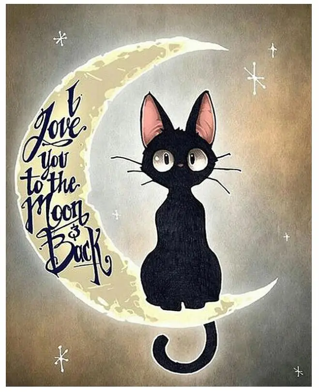 Алмазная мозаика с котом i love you алмазная живопись рисование головоломка картина