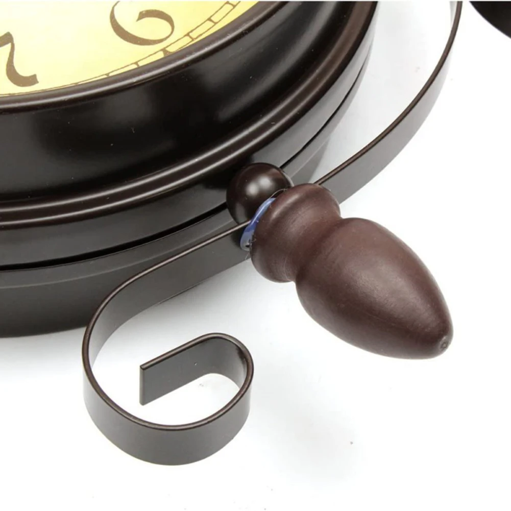 

Vintage-Inspired Double Sided Wall Clock Iron Train Station Style Round Clock With Scroll Wall Side Mount Home Decoration