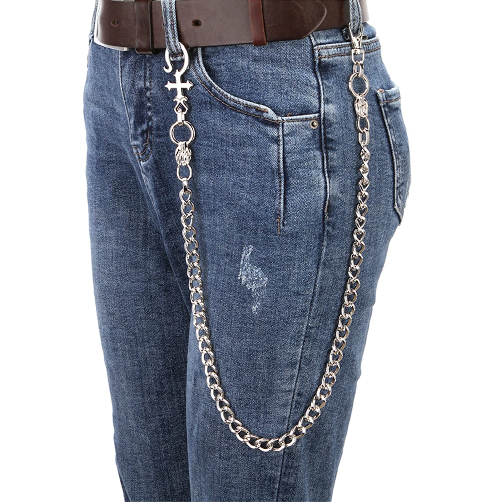 Брюки мужские в готическом стиле бумажник из джинсовой ткани панк рок эластичная