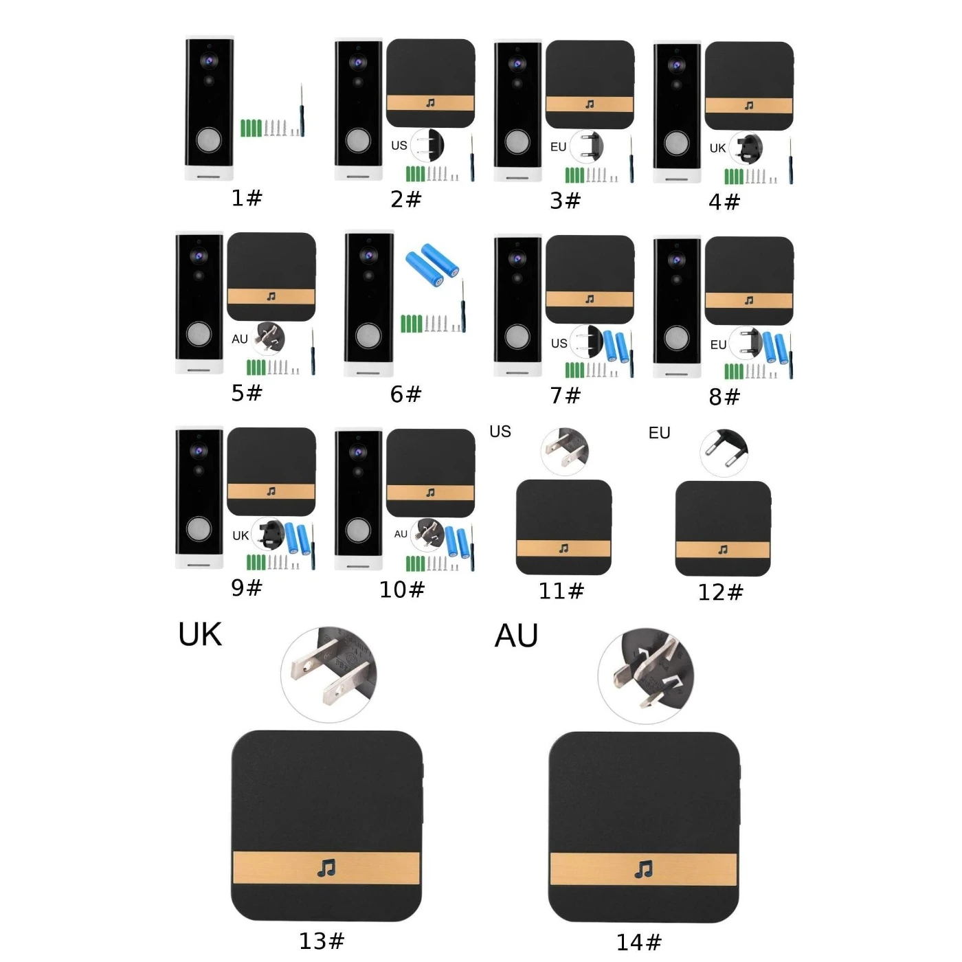 Беспроводной дверной звонок с Wi-Fi для смартфона видео камера двусторонний