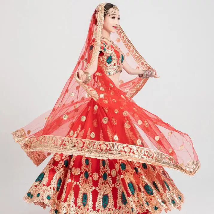 Leng Ha одежда для выступлений индийские свадебные великолепные сари женщина