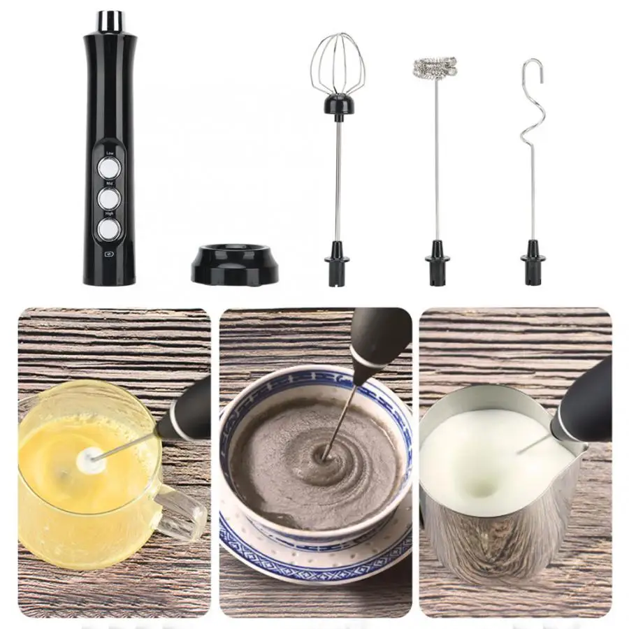 electric milk frother handheld automatic egg beater whisk foam maker usb charging household kitchen gadget spieniacz do mleka free global shipping