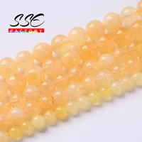 natural yellow citrines beads round loose spacer stone beads for jewelry making diy bracelets necklace accessories 6 8 10mm 15