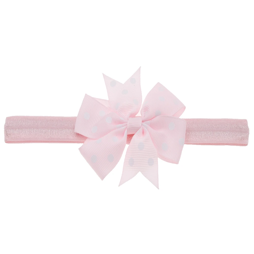 Детская повязка на голову в горошек с бантом для девочек эластичная волосы