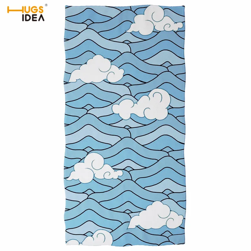 

HUGSIDEA Devil's Blade Shower Towel Large Beach Towels Demon Slayer Haori Pattern Microfiber Travel Swimming Gym Bathroom Towels