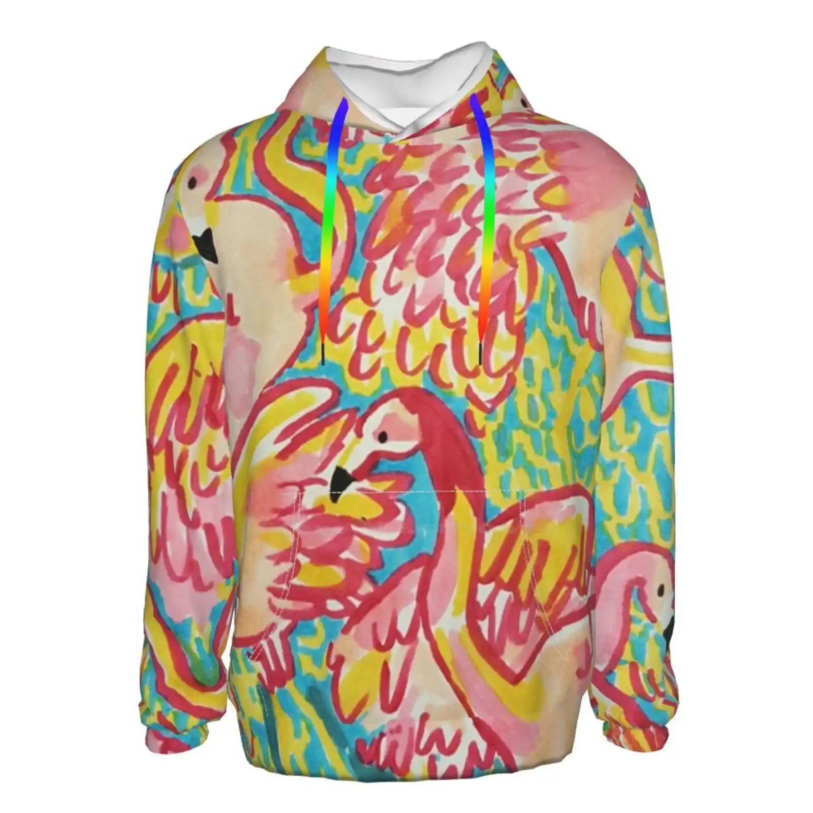 

Толстовка Lilly с 3D-принтом фламинго, модные Мультяшные толстовки в стиле преппи, летняя