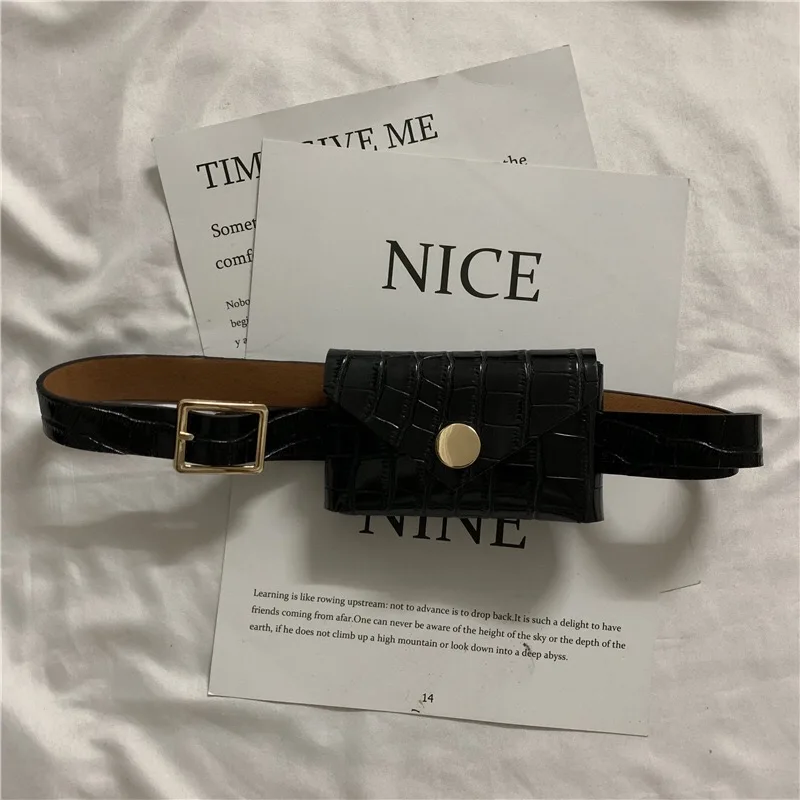 

Women Waist Packs Bag Mini Ladies Vintage Belt Bags Crocodile New Fashion Wallets Coin Pockets Purses