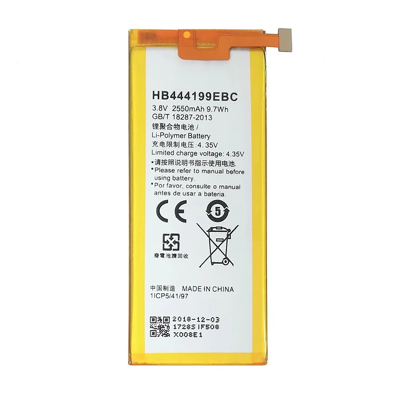 

DCTENONE Replacement Phone Battery HB444199EBC For Huawei Honor 4C C8818 CHM- CL00 CHM-TL00H / G Play Mini 2550mAh