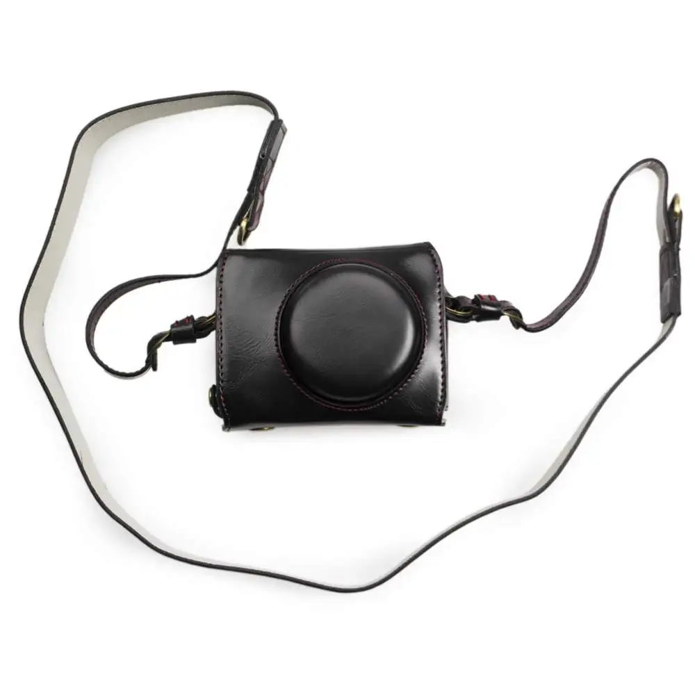 Роскошный чехол из искусственной кожи для камеры с ремешком и открытым