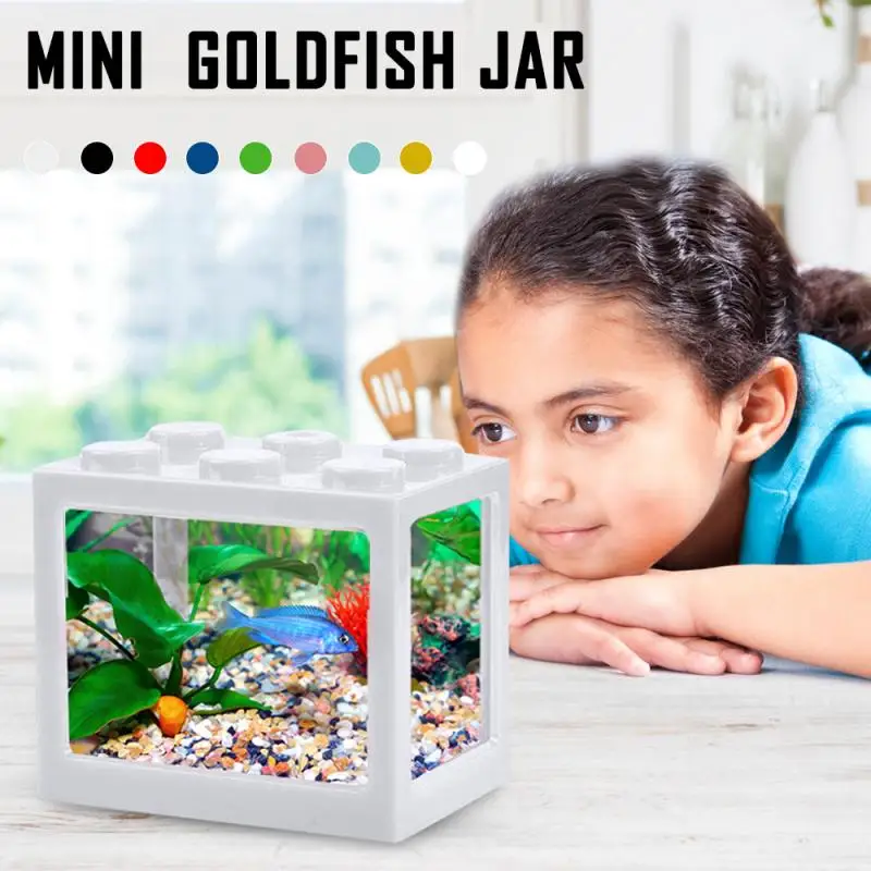Mini Aquarium Building Block Fish Tank Stackable Blocks Ecological Spider Ant Small Reptile Pet Box | Дом и сад