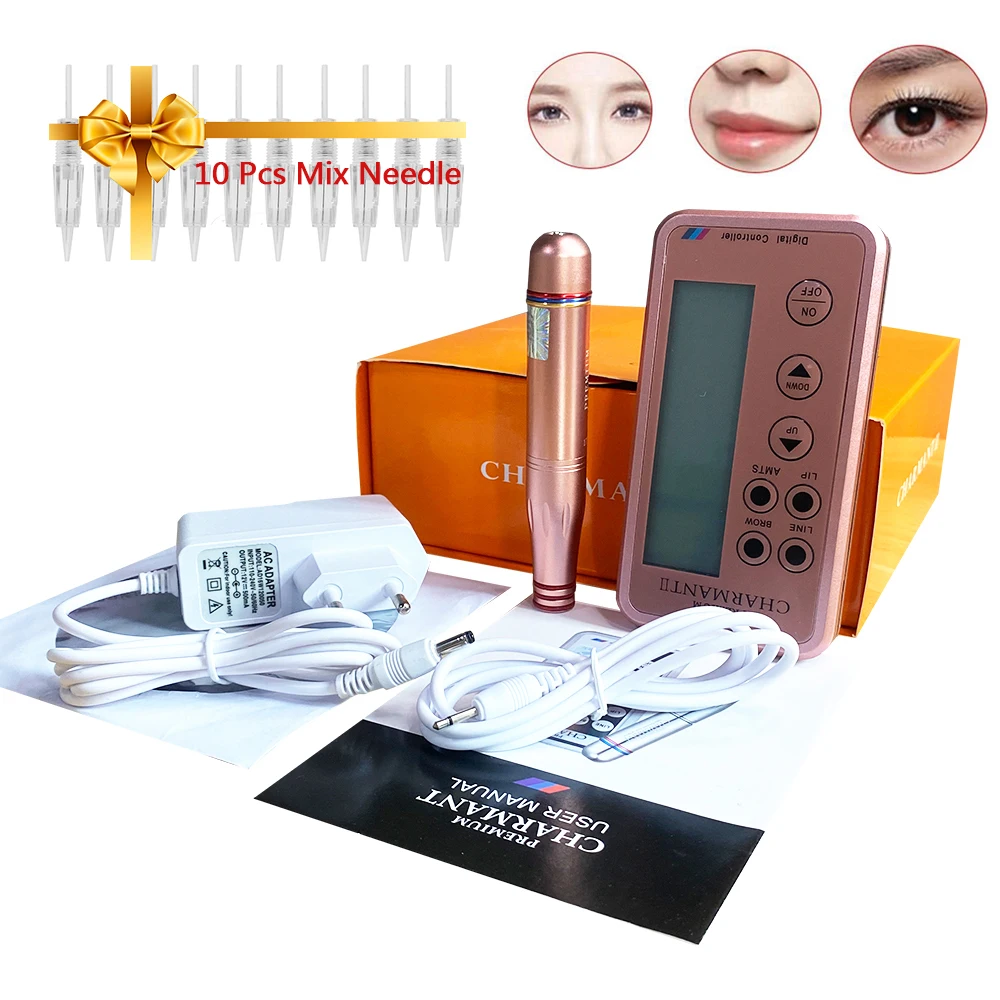 

Charmant Tattoo Machine Kit Professional Digital Rotary Tattoo Pen with 8mm Cartridge Needle For Permanent Eakeup Eyebrow Tattoo