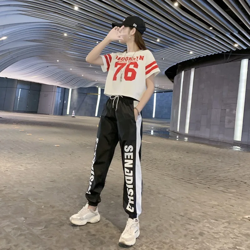 2019 Досуг время движения хип-хоп спортивный костюм Женская одежда с коротким