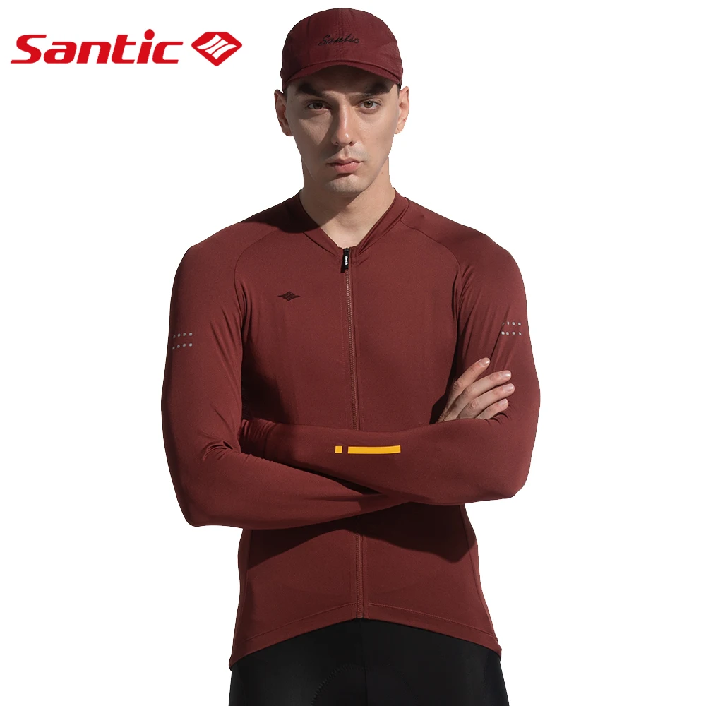 Santic велосипедные рубашки с длинным рукавом для мужчин дышащая MTB дорожный