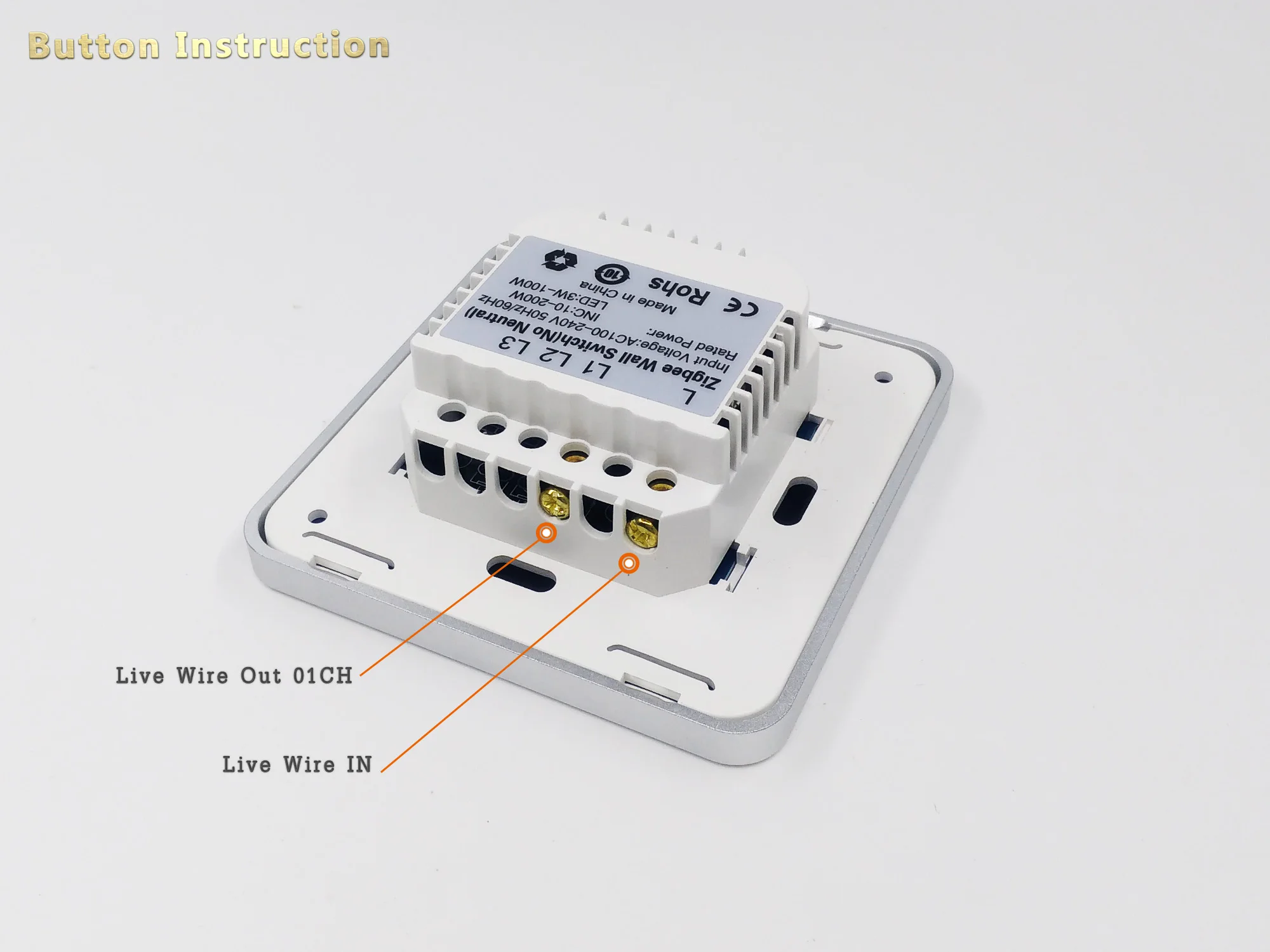 Smart9 ZigBee Wall Switch No Neutral Working with TuYa ZigBee Hub, Touch Button With Smart Life App Control, Powered by TuYa