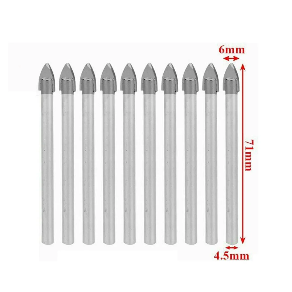 

Tungsten Drill Bit Carbide Cross 6mm 10x Titanium Ceramic Drill Useful