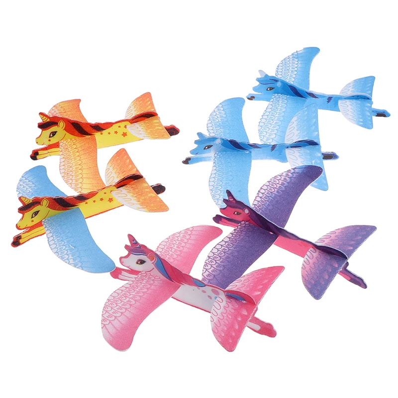 

6Pcs U nicorn Gliders Toys Party Kids Aircraft Model Toys Gift For Kids Mini Drone Model Toys Baby Toy