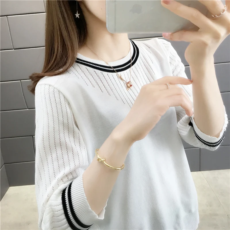 

Свитера с круглым вырезом, короткими рукавами, весна 2020, 29-ледяная Конопля