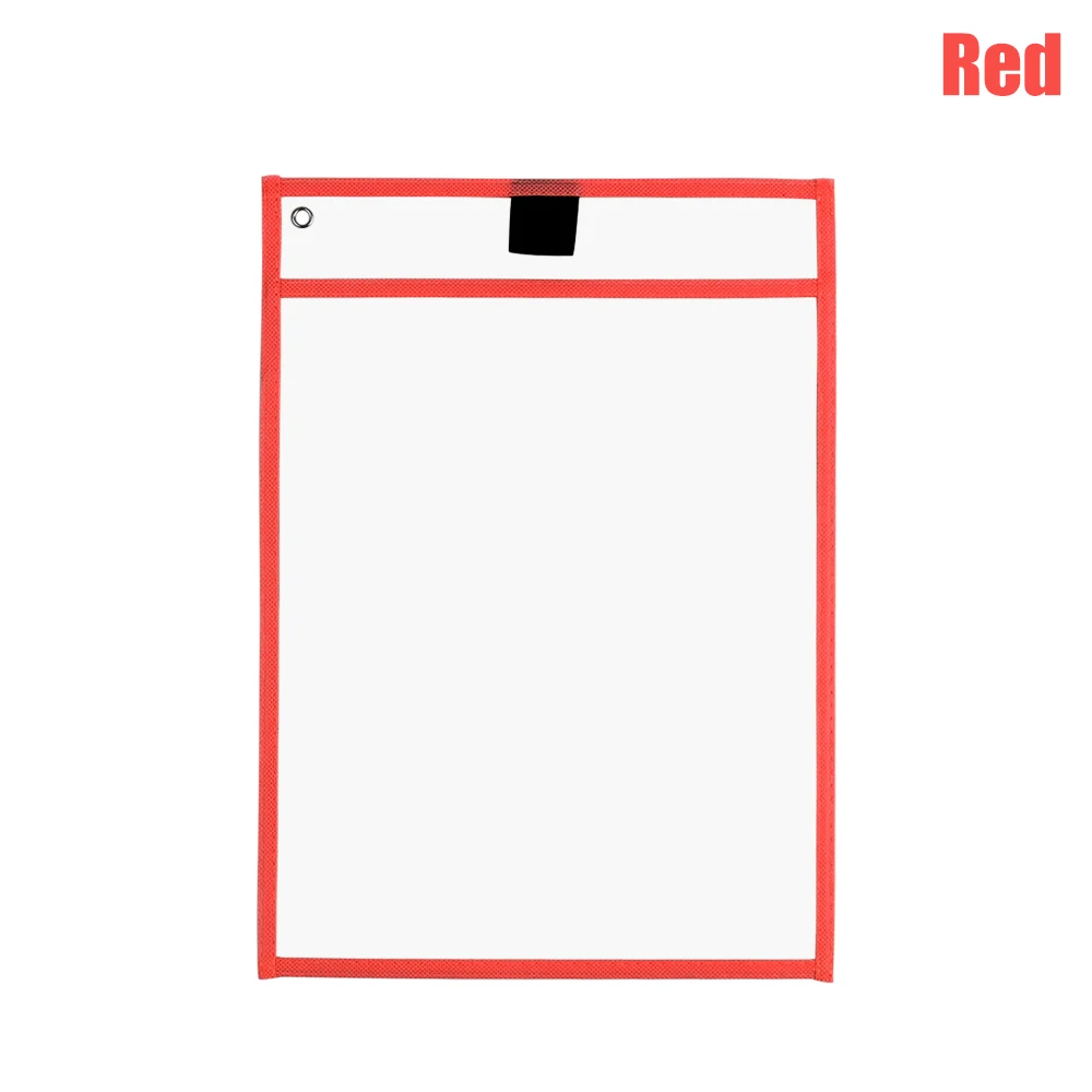 3PCS RED 3 шт многоразовые сухие стираемые карманы прозрачные доски для рисования для записей и протирания сухая кисть сумка карман для файлов для обучения детей пастели - Цвет: 3PCS RED