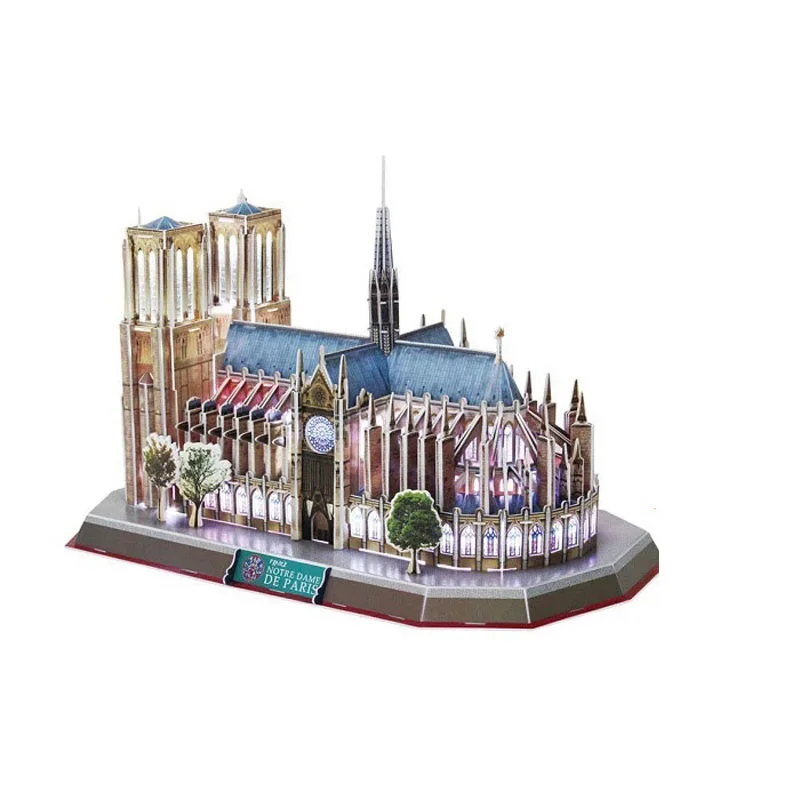 Новый светодиодный 3D трехмерный пазл Франции Notre Dame De модель Парижа для детей DIY