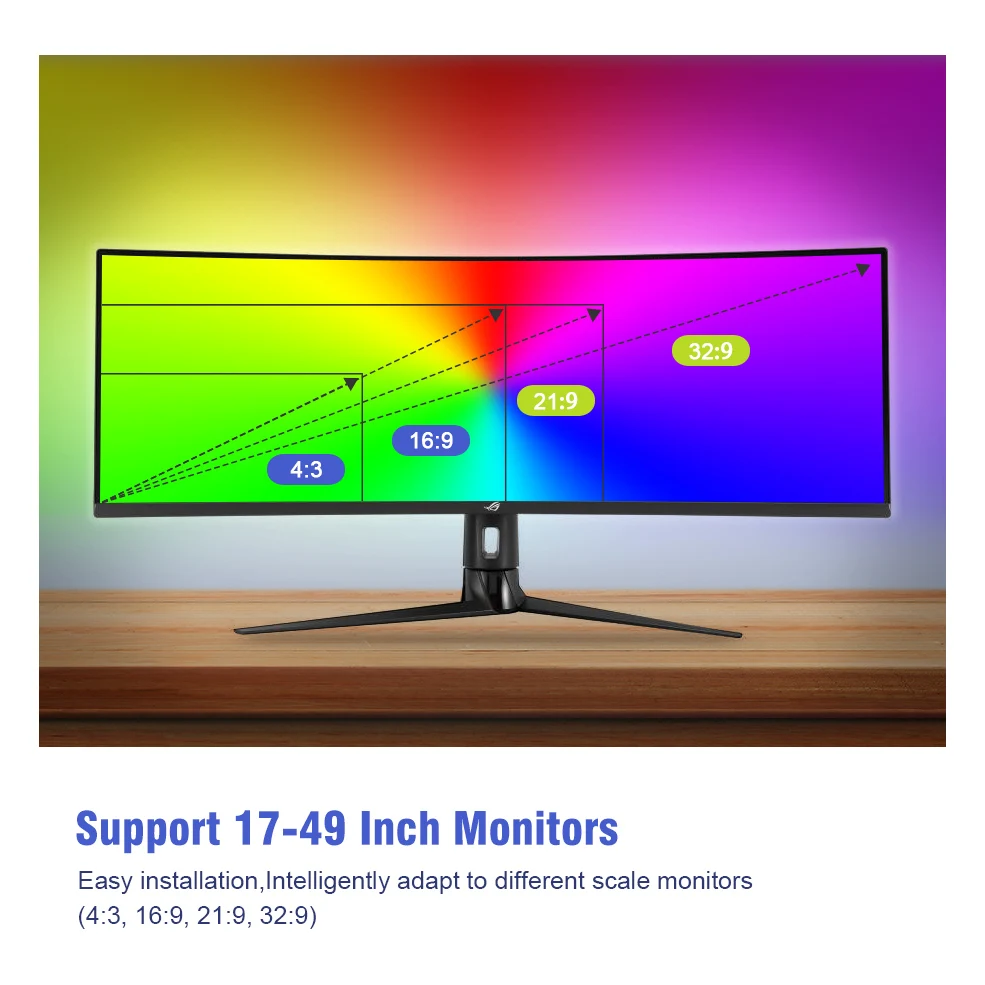 Светодиодная RGB лента для подсветки компьютера адресуемый экран Подвесная лампа