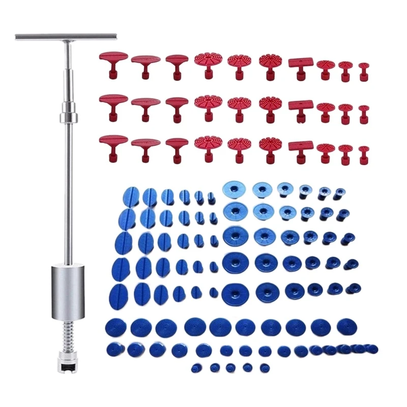 barato 121 Pçs Dent Extrator Carro Dent Extrator Kit De Ferramentas Removedor Dent Extrator Kit Remoção Do Risco Para Carros Reparação Dent Com Guias