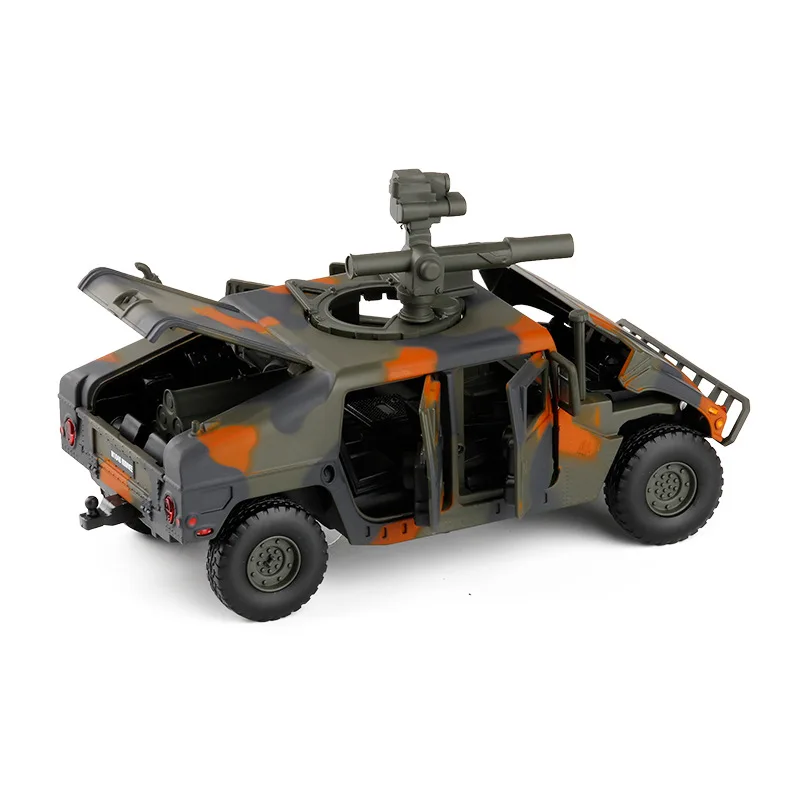 1/32 Hummer H1 военная модель шестидверный звук и светильник металлический