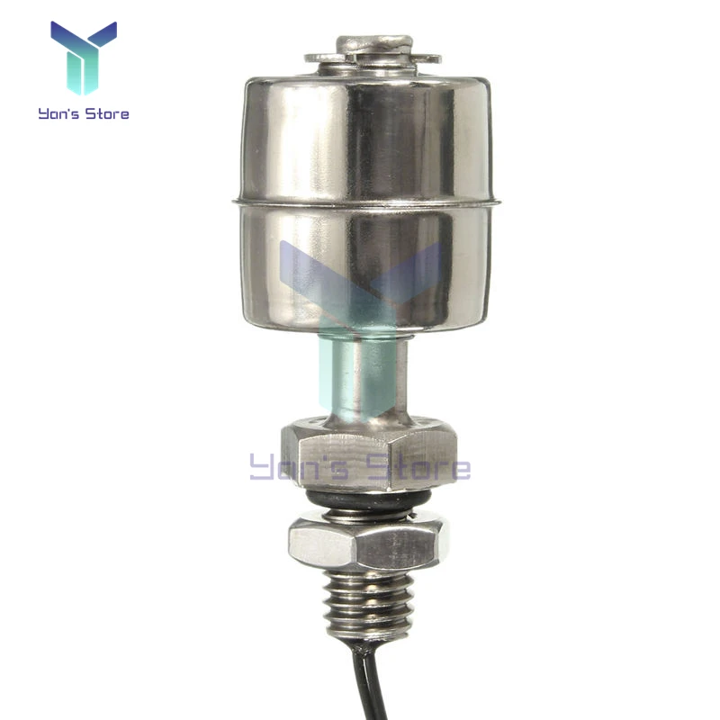

Stainless Steel Vertical Liquid Water Level Sensor Switch Internal Float Switch 45mm Line 10W Mini Vertical Water Level Switch
