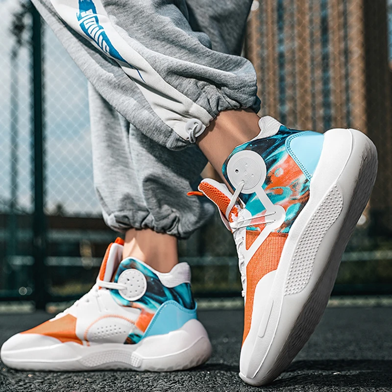 Women's and Men's Wear-Resistant Breathable Basketball Shoes, Women's High Top Size Basketball Outdoor Sports Running Shoes