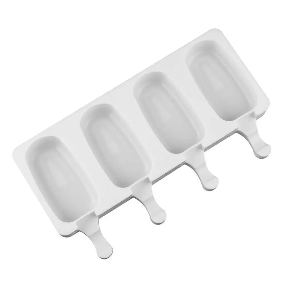 

4 Hole Silicone Frozen Nontoxic Odor-free Smooth Sleek Ice Cream Mold Juice Popsicle Maker Ice Lolly Pop Mould Kitchen Tools