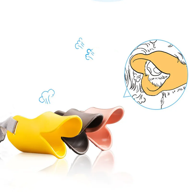 Dog Muzzle Silicone Cute Duck Mouth Mask Muzzle Bark Bite Stop Small Dog Anti-bite Masks For Dog Products Pets Accessories 1pcs