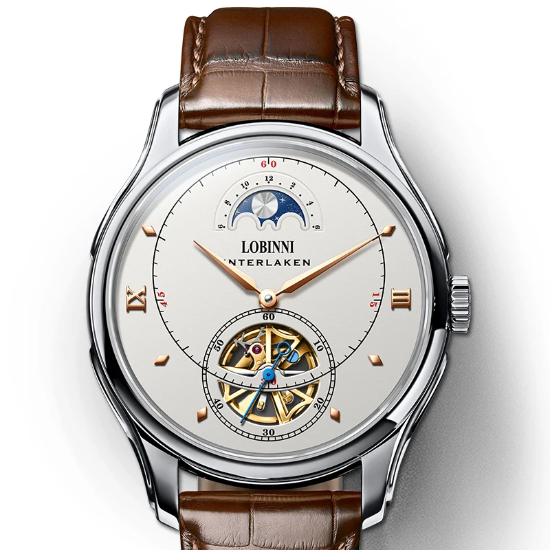 Мужские автоматические механические часы LOBINNI роскошные мужские