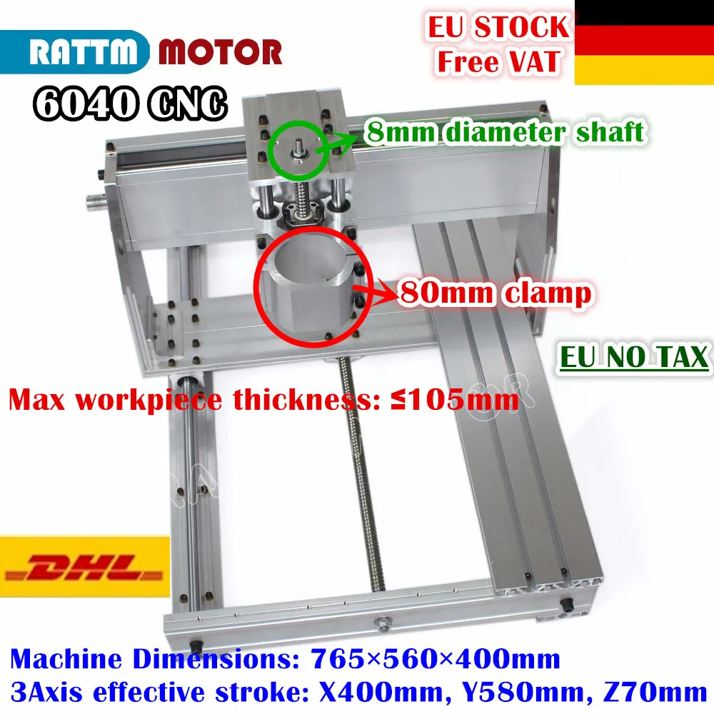 

[EU Delivery] 6040 1605 Ball Screw Desktop CNC Router Milling Machine Kit 80mm Aluminum Bracket Clamp interchangeable