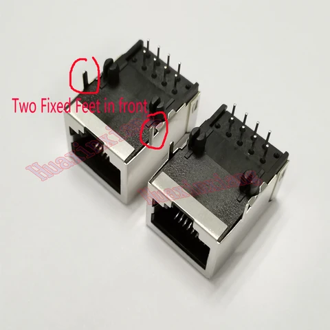 20pcs/lot shield RJ45 8p8c jack connettore n. LED da 21 mm Monte PCB Network Internet Modulare