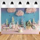 Рождественская елка торт облако интерьер детский наряд для дня рождения портретный фон винил для фотографий Фотофон фон для плакатов