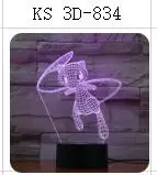 3D-834 Покемон умбреон Mewtwo Gengar 3D 7 цветов лампа визуальный светодиодный ночник для детей сенсорный Usb стол Lampara детский спальный ночник - Испускаемый цвет: 3D-834