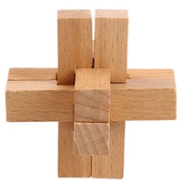 1pcs simple chinese traditional unique wooden puzzles kongming lock toys classical intellectual cube educational toy