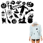 Черный комплект для Хэллоуина, термопечать, горячая Распродажа, новый дизайн, сделай сам, футболка, платья, термонаклейки, 25x17,5 см, лист, патчи