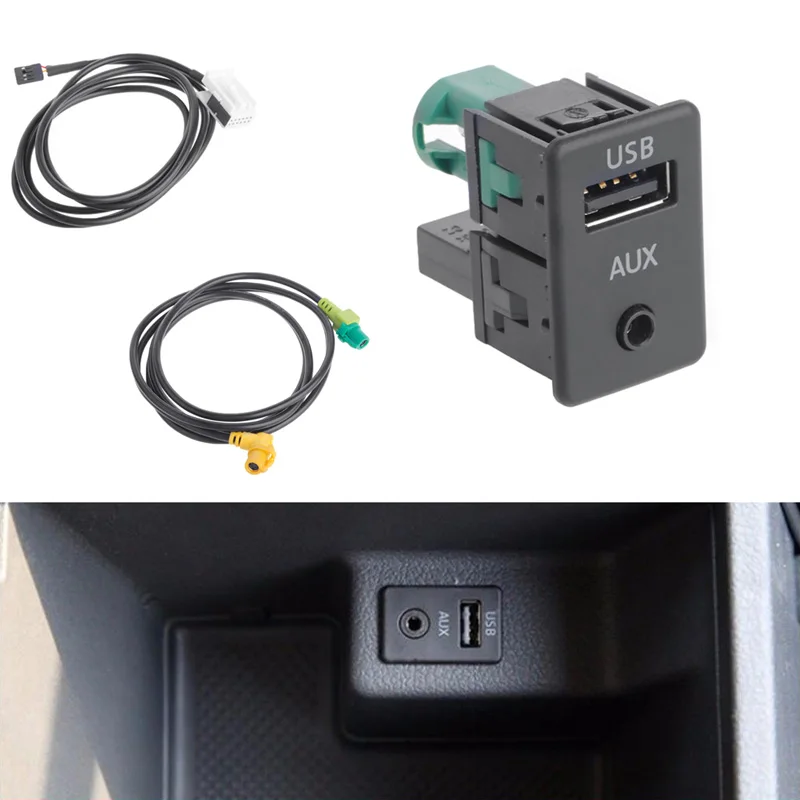 AUX USB-кабель RCD510 + 310 300 RNS315 подходит для VW MK6 Golf Jetta CC PASSAT B6 B7 Прямая поставка |