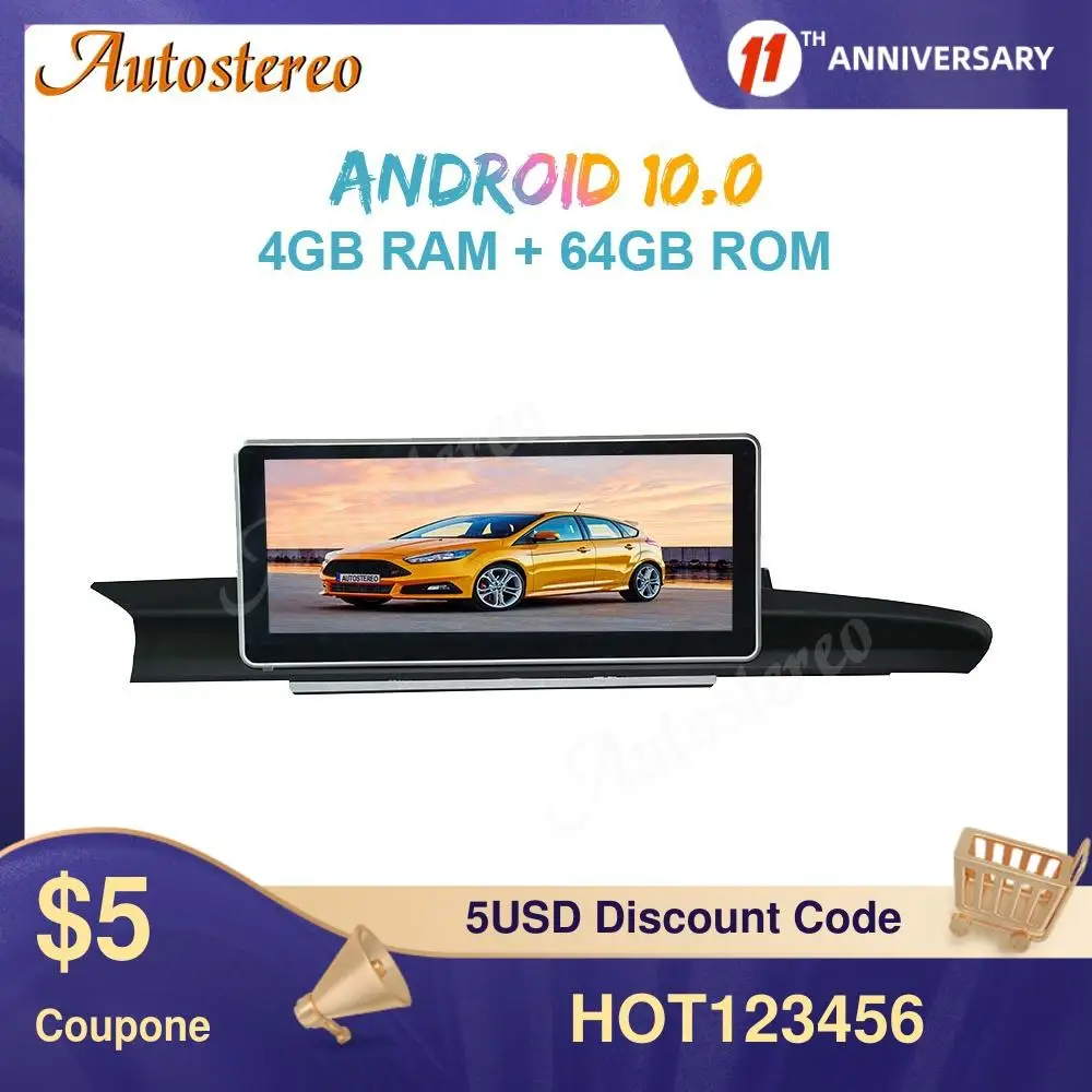 

Автомобильный DVD-плеер для Audi A6 2012-2016 Android 10 8 + 128, GPS-навигация, автомобильный стерео Мультимедийный Плеер, головное устройство, радио, лента ...