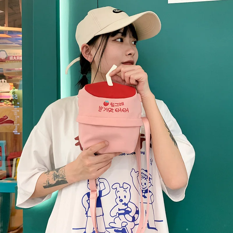 

Women Cute fruit drink storage bag female 2021 new messenger bag mini shoulder bag coin purse girl mobile phone bag