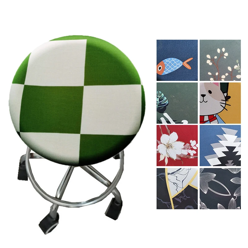

Modern Round Chair Cover Bar Stool Cover Elastic Seat Cover Home Chair Slipcover Durable Seat Cover Comfortable Home Accessories