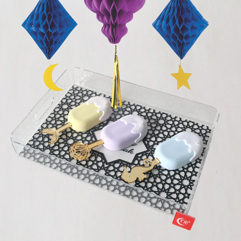 

1pc Muslim Service Plate Eid Party Dessert Storage Tray Cake Display Stand