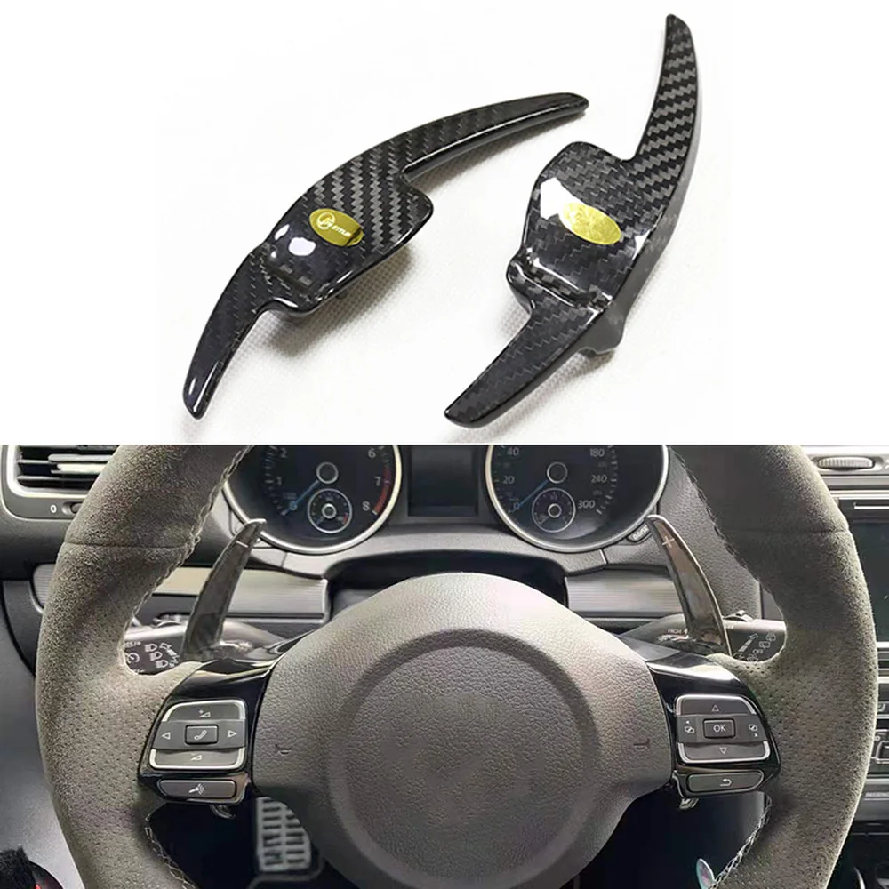 

Replace Carbon Fiber Steering Wheel Paddle Shifter For VW Tiguan Golf 6 MK5 MK6 Jetta GTI R20 R36 CC Scirocco POLO Passat B6 B7