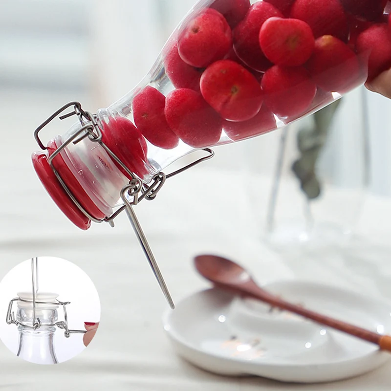 Стеклянная бутылка для вина бутылки хранения лимона меда джема портативная