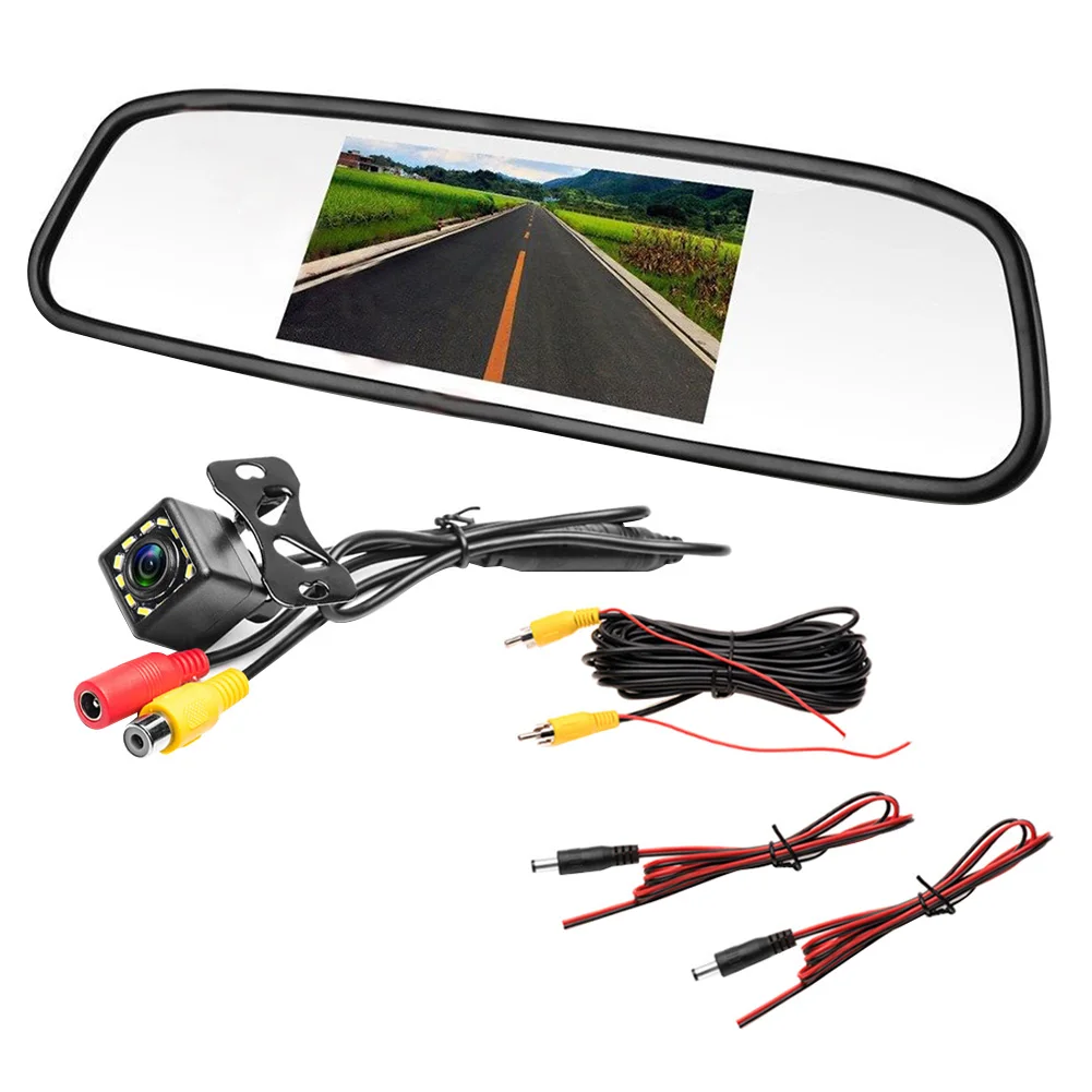 

4.3 inch Car Rearview Mirror Monitor Auto Parking System Night Vision HD Screen Display Clear Image Backup Reverse Camera
