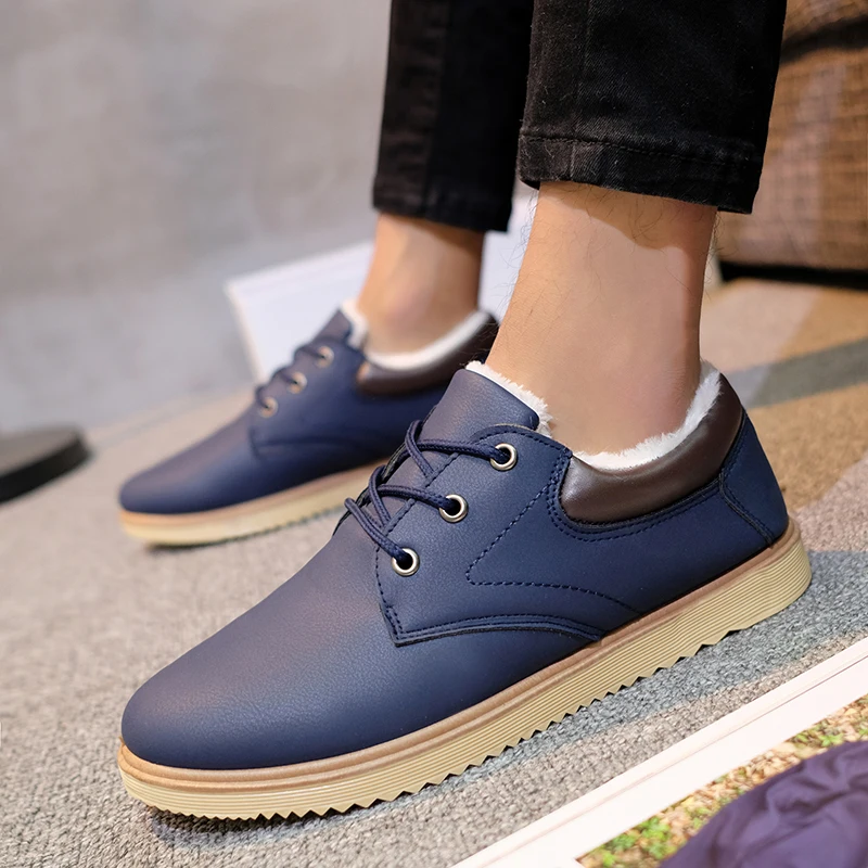 

New Leather Shoes Men's Flats Oxfords Shoes Fashion Design Men Causal Shoes Lace-Up Winter Shoes For Men Sneaker Oxford 2019
