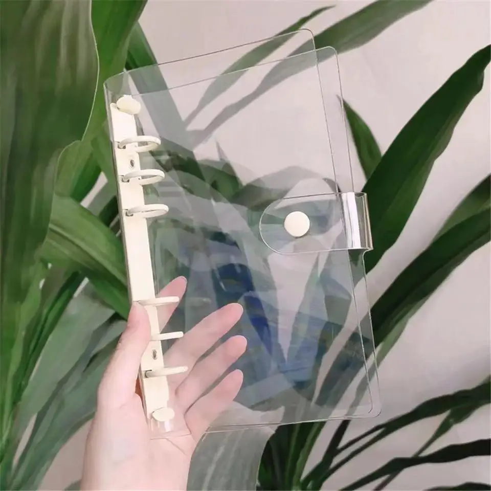 

Clear PVC Notebook Cover Standard 6 Rings A6/Notebook Cover Protector 6 Round Ring Binder Loose Leaf Folder for Notebook Diar