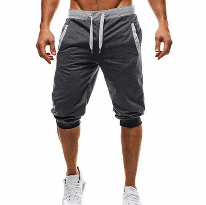 

2021 Summer Men's Shorts Harem Sweatpants Men's Knee Long Shorts 3 Color Patchwork Jogging Shorts Sports Men's Bermuda Shorts