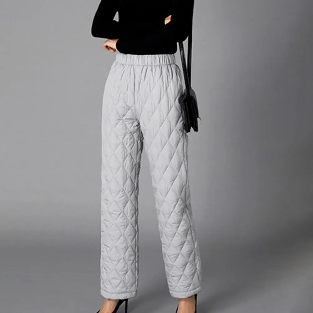

Joggers Sweatpants Rhombic Lines Charming Casual Wide Leg Women Cotton Pants