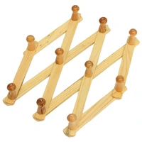 accordion wall hanger 10 hooks pack of 2 natural wood wall mounted expandable accordion peg coat rack hanger 2 pack